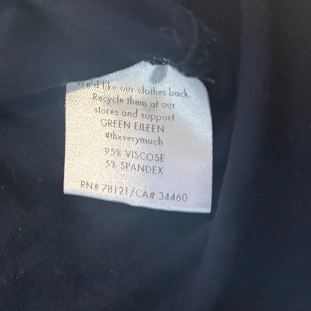 Eileen Fisher Black Viscose Spandex Long Sleeve Shirt Small Petite - Picture 3 of 6